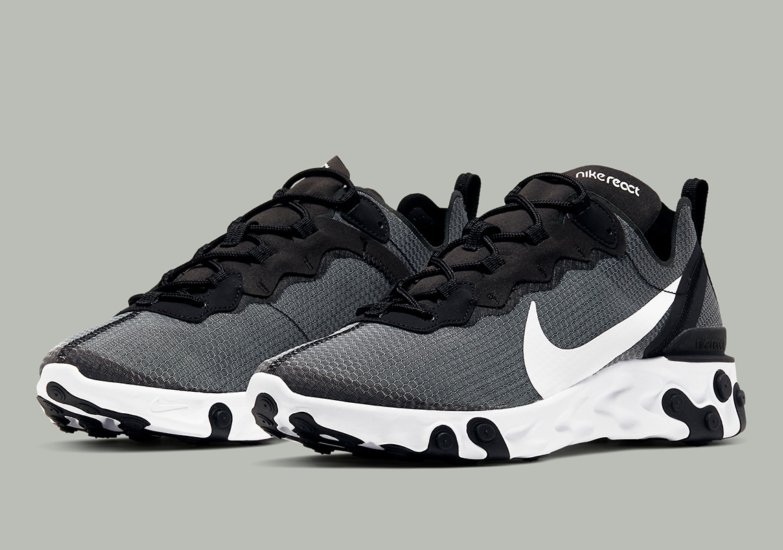 Nike React Element 55 Black White Ci3831 002 1