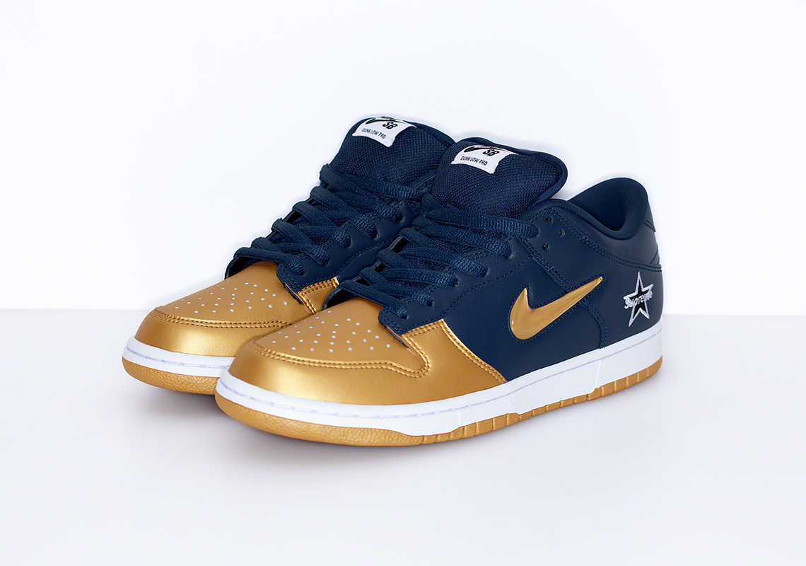 Supreme Dunk Gold Navy Release Date 1