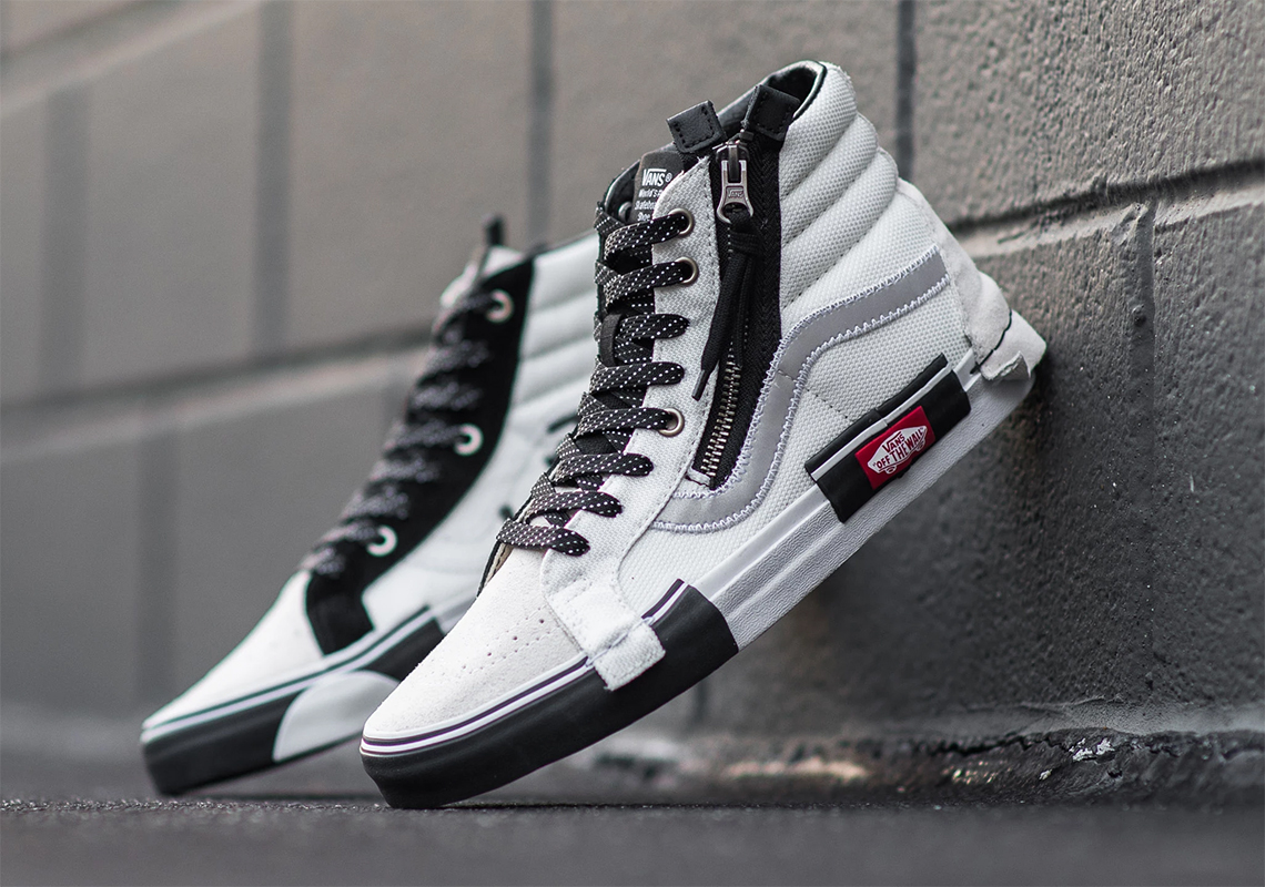 Vans Reflective Sk8 Hi Reissue Cap Marshmallow Black 1