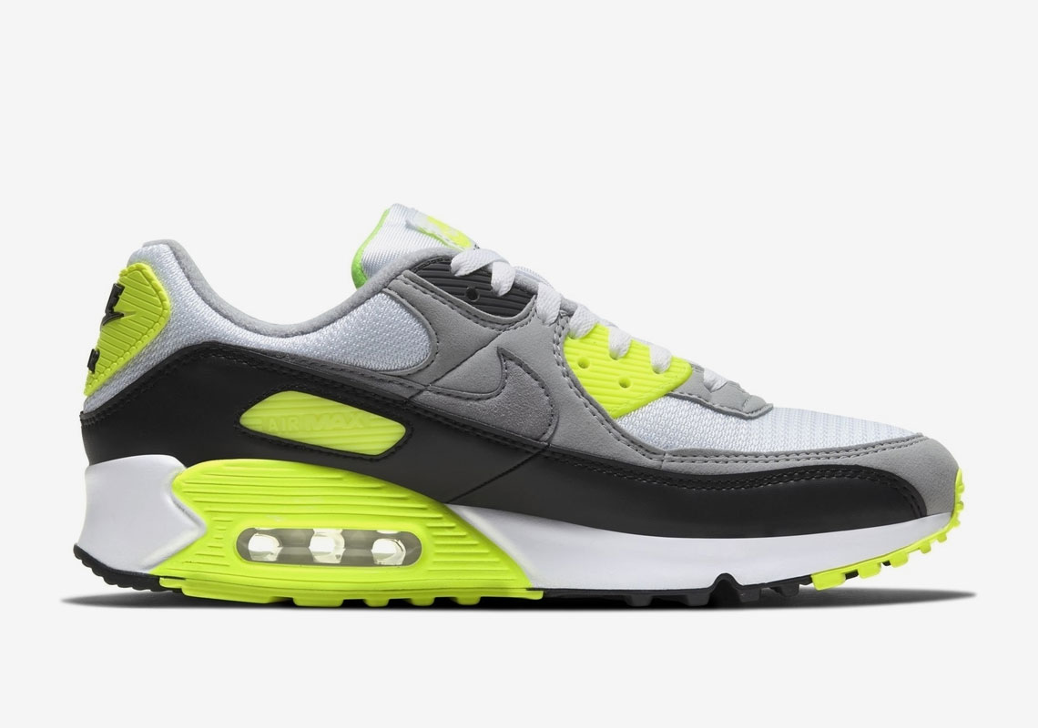 Nike Air Max 90 White Particle Grey Black Volt 2