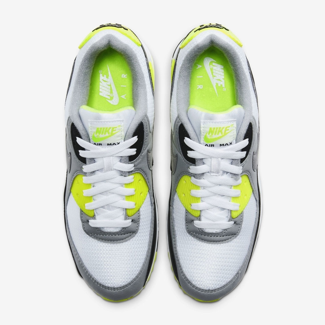 Nike Air Max 90 White Particle Grey Black Volt 5