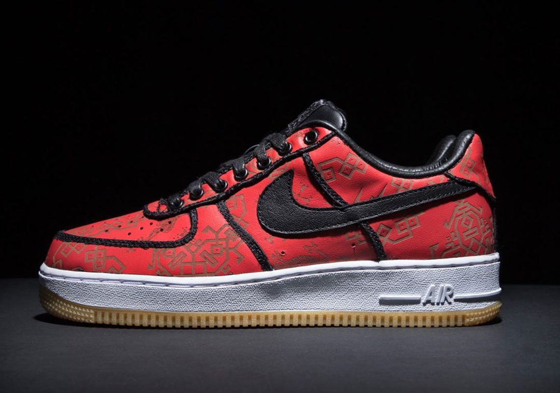 CLOT Reveals Full Red Layer For Upcoming Nike Air Force 1 "Black Silk"