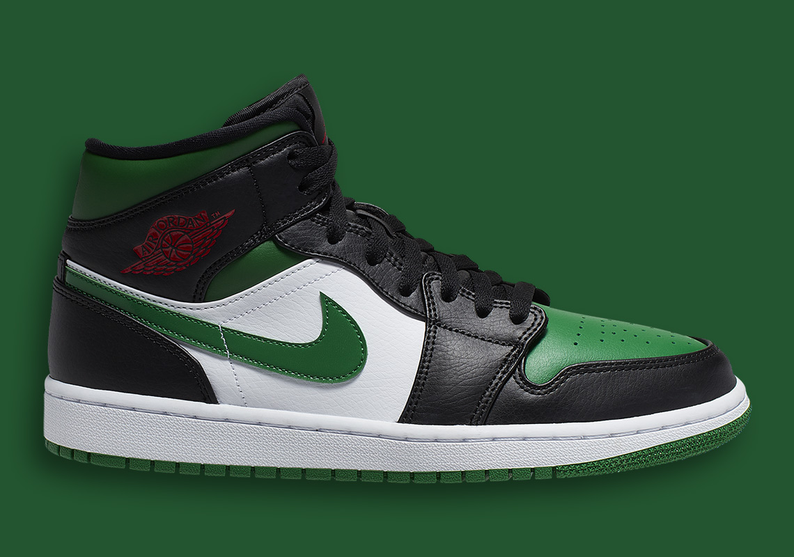 Air Jordan 1 Mid "Green Toe" Comes With Red Wings Logo