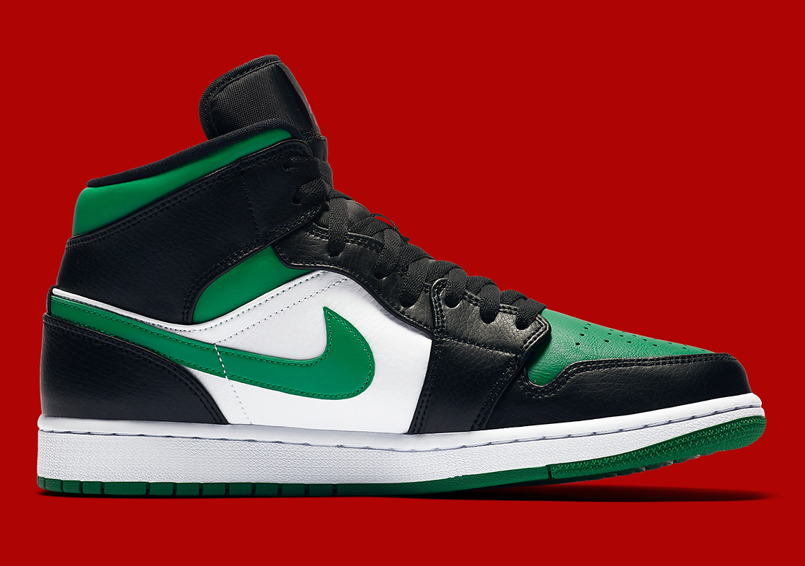 Air Jordan 1 Mid Green Toe 554724 067 3