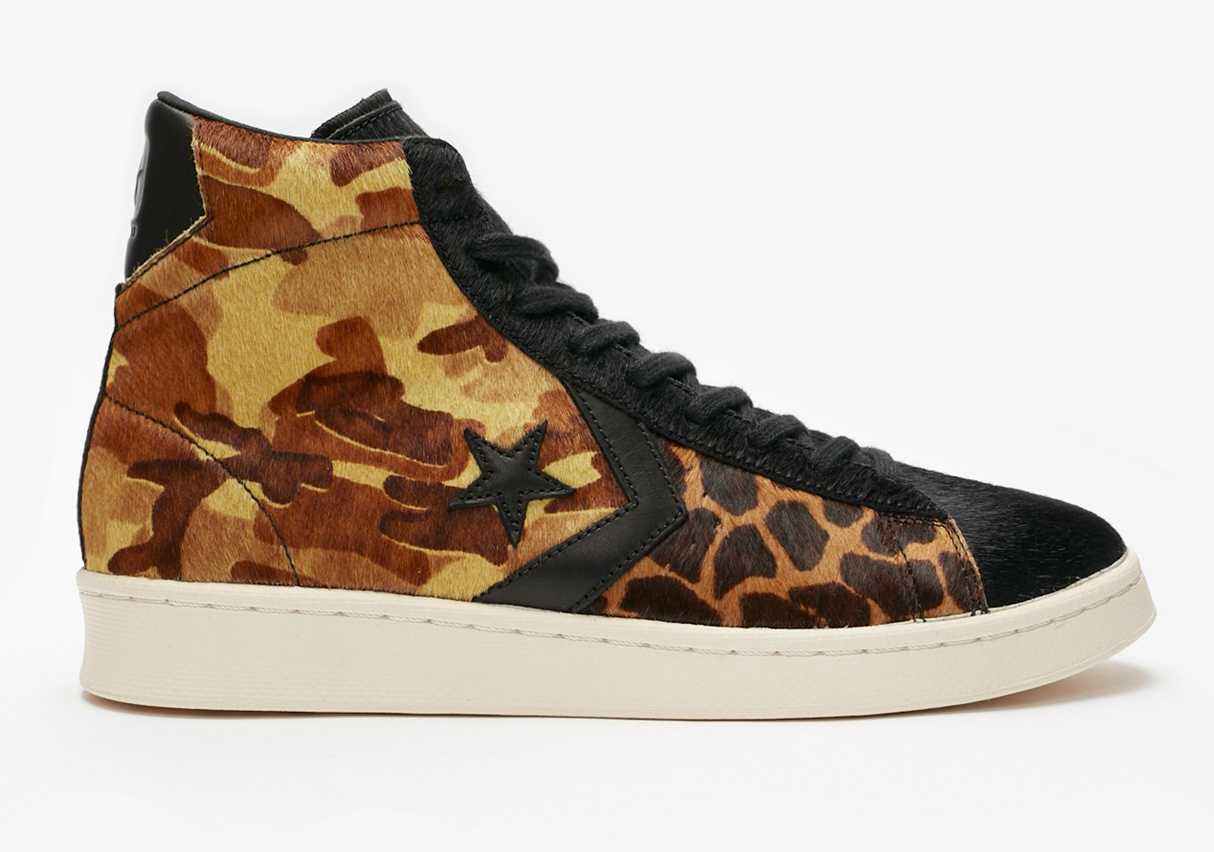 The Converse Pro Leather Gets Stylish With Camo And Giraffe Patterned Pony Hair