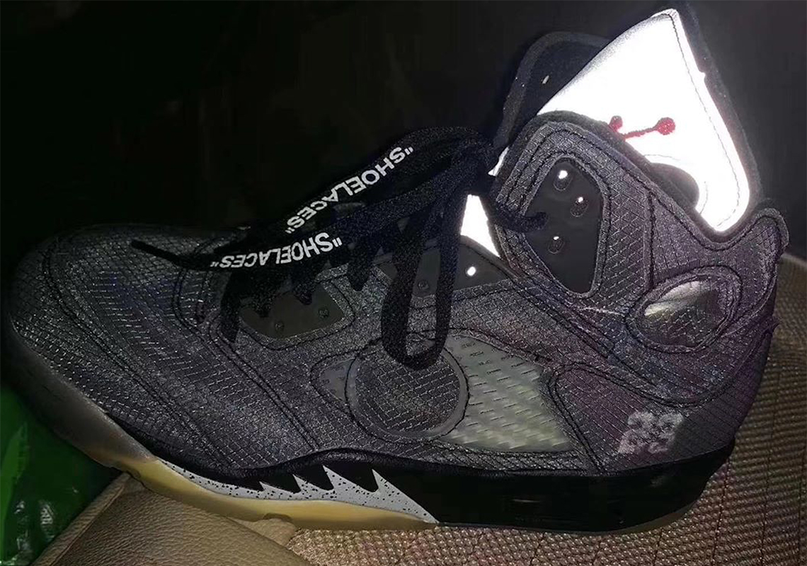 Off-White x Air Jordan 5 "Black/Metallic" Releasing At All-Star Weekend