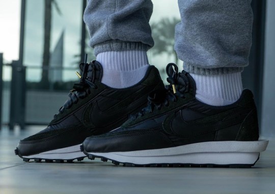 On-Foot Look At The sacai x Nike LDWaffle “Black Nylon”