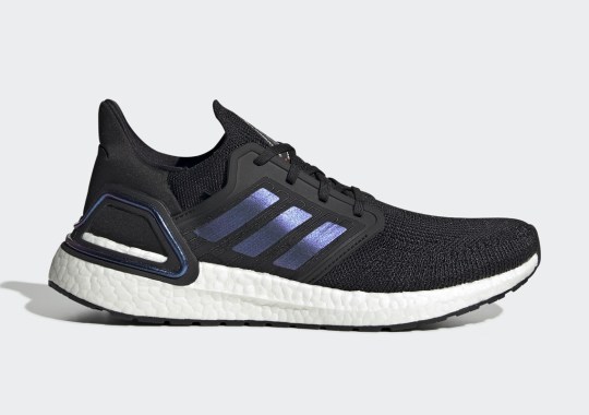 The adidas Ultra Boost 20 “Core Black” Adds Violet Stripes