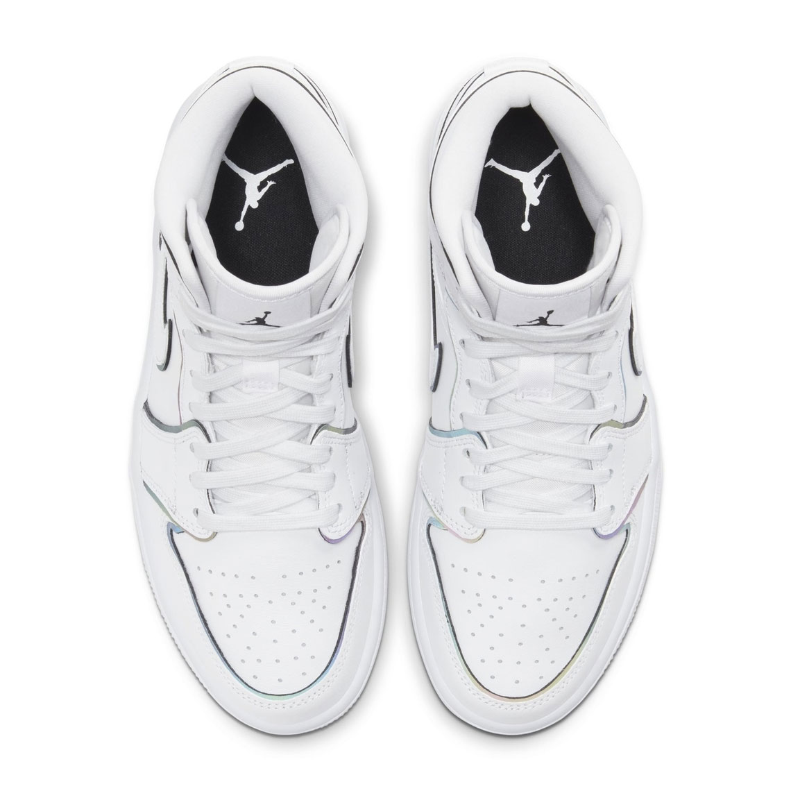 Air Jordan 1 Mid Se White Black Reflective Womens 4