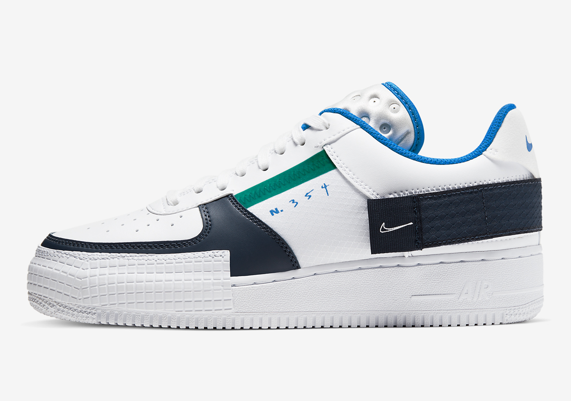 Nike Adds Pops Of Green And Blue To The AF1 Type