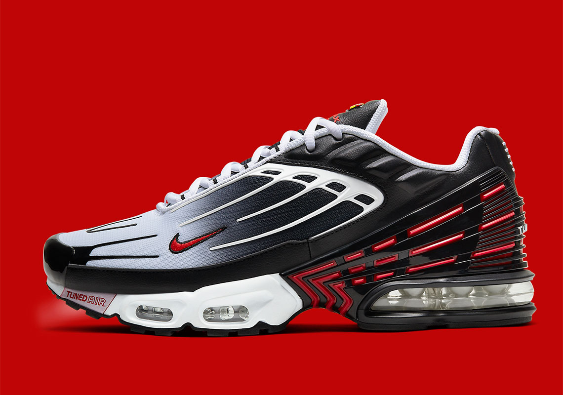 The Nike Air Max Plus 3 Gets A Black, Red, And White Makeover