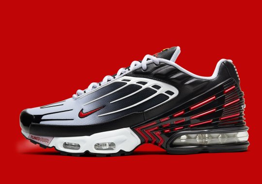 The Nike Air Max Plus 3 Gets A Black, Red, And White Makeover