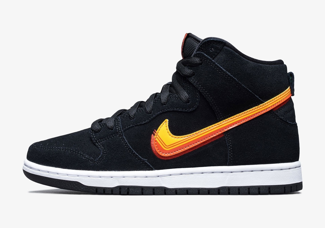 Nike Sb Dunk High Pro Black University Gold Team Orange 3