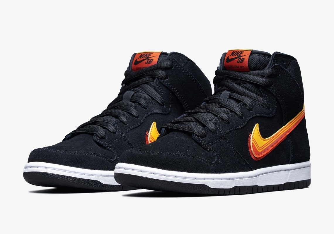 Nike Sb Dunk High Pro Black University Gold Team Orange 5