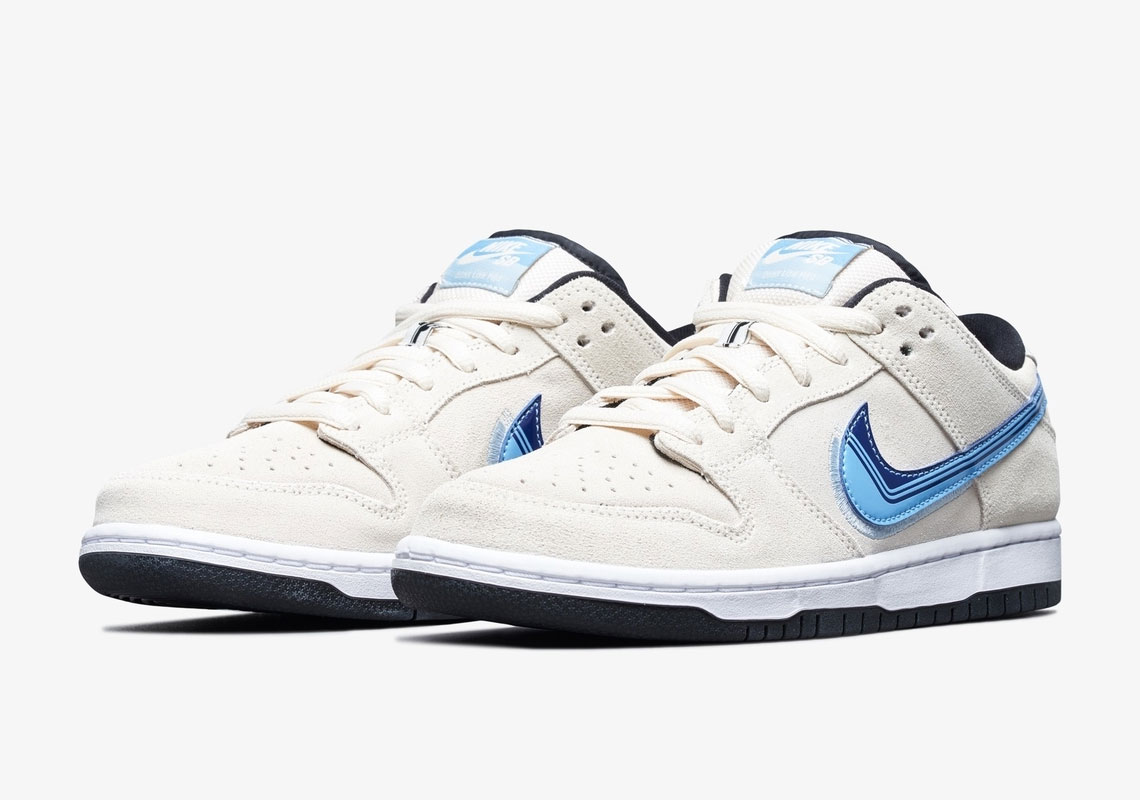 Nike Sb Dunk Low Pro Light Cream Deep Royal Blue 5