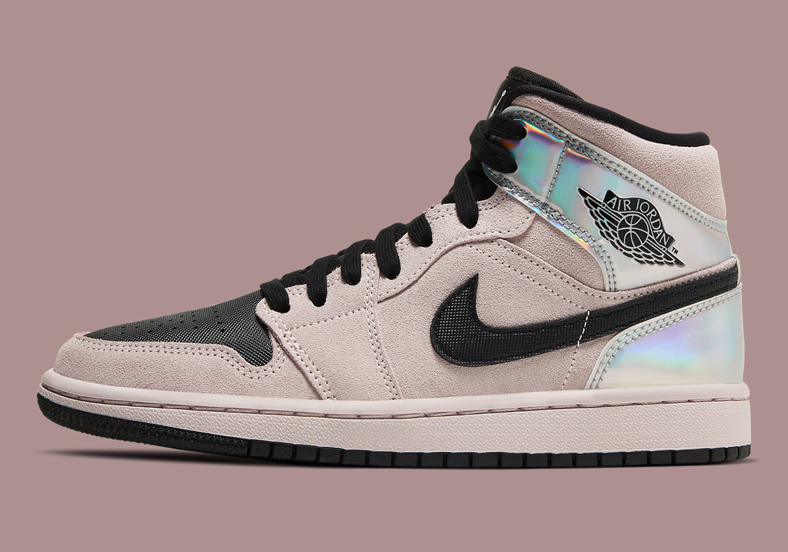 Iridescent Panels Appear On This Air Jordan 1 Mid For Women