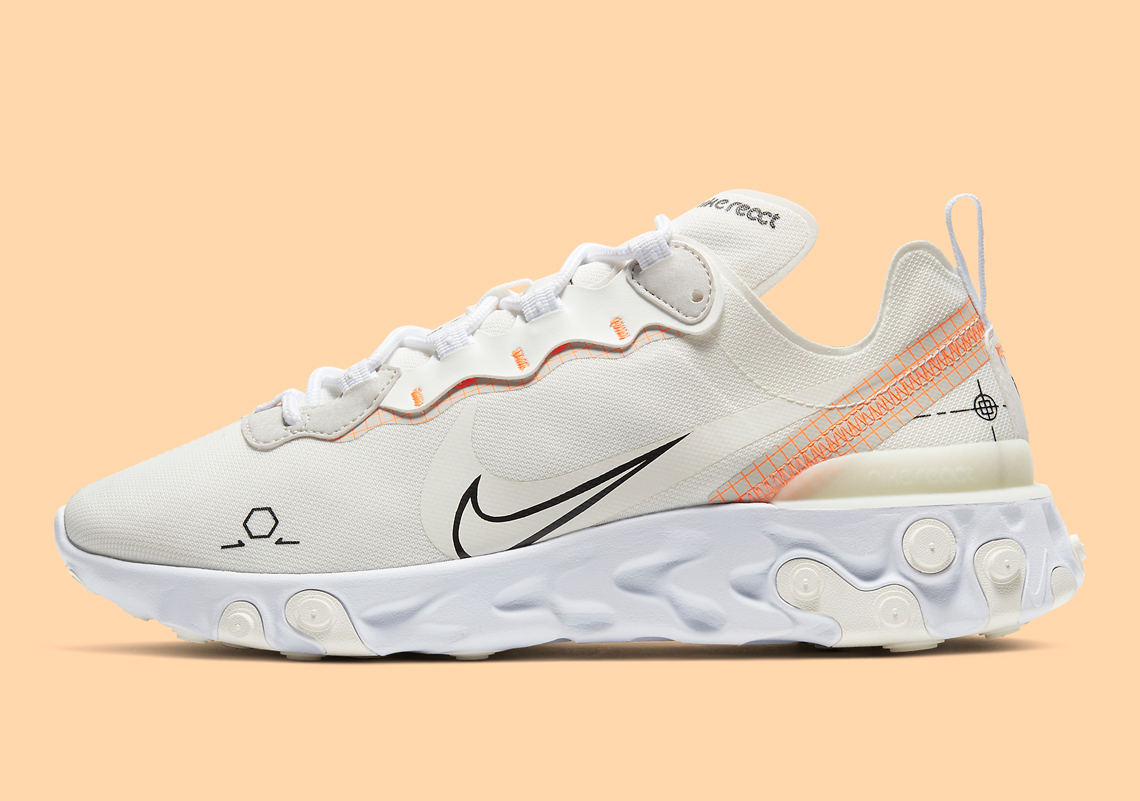 The Nike React Element 55 "Schematic" Arrives With Light Orange Touches