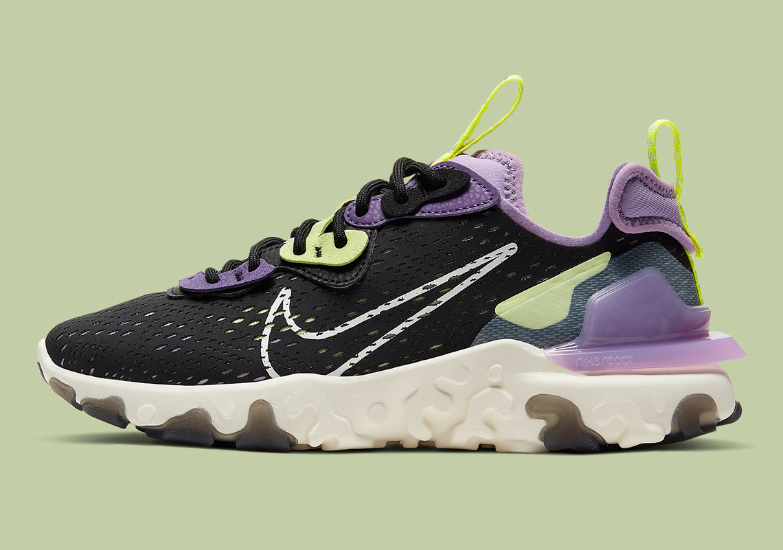 The Nike React Vision Gets A Makeover In Black, Purple, and “Barely Volt”