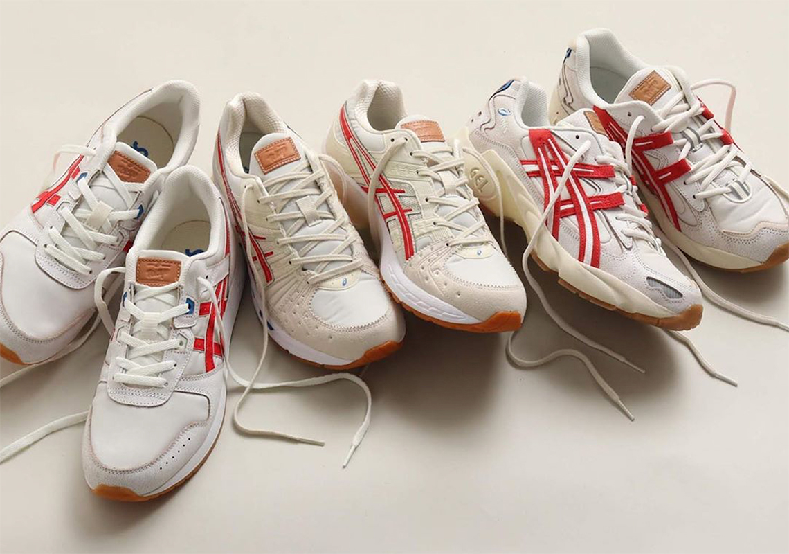 The ASICS "Retro Tokyo" Pack Dressed Three Runners In Cream And Red