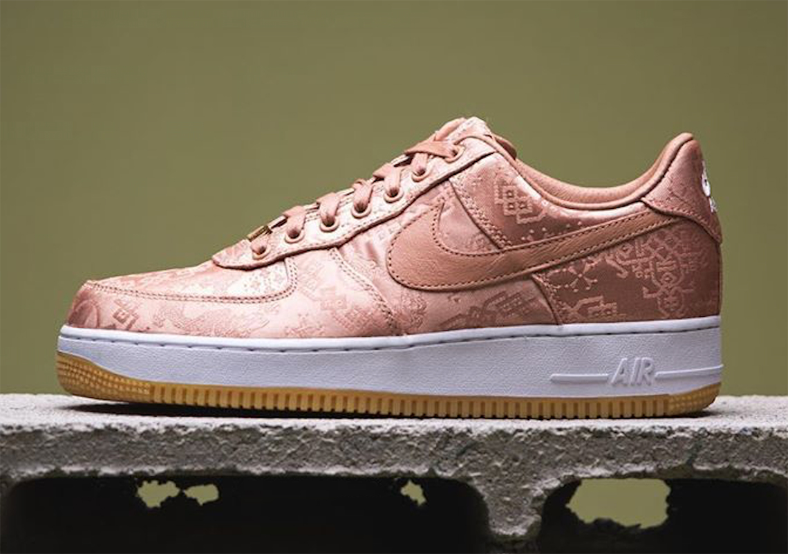 Detailed Look At The CLOT x Nike Air Force 1 Low "Rose Gold Silk"