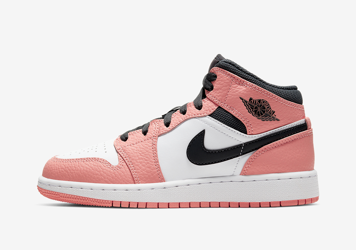 Air Jordan 1 Mid Gs Pink Quartz 555112 603