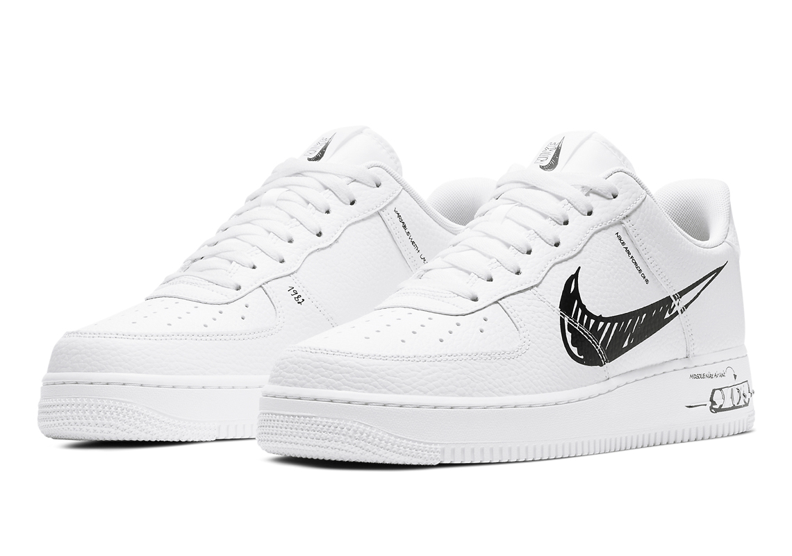 The Nike Air Force 1 “Sketch Swoosh” Gets The Black Marker Look