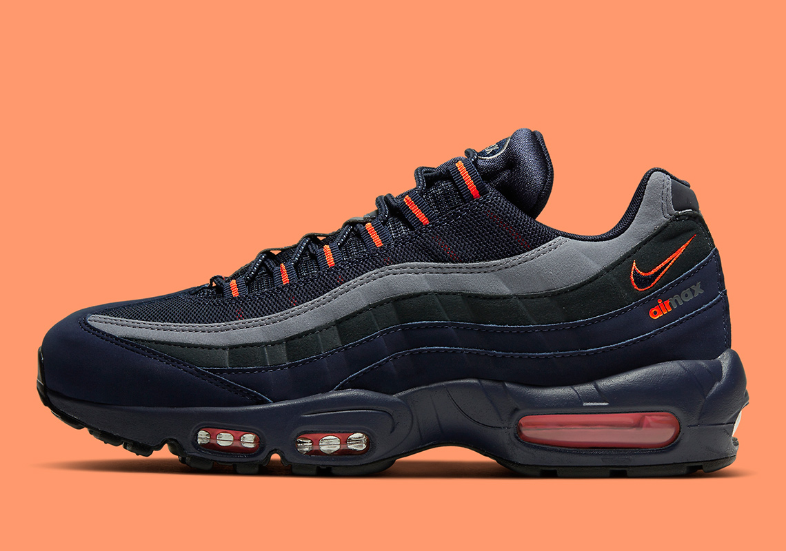 The Nike Air Max 95 "Logo" Appears In Dark Navy And Orange