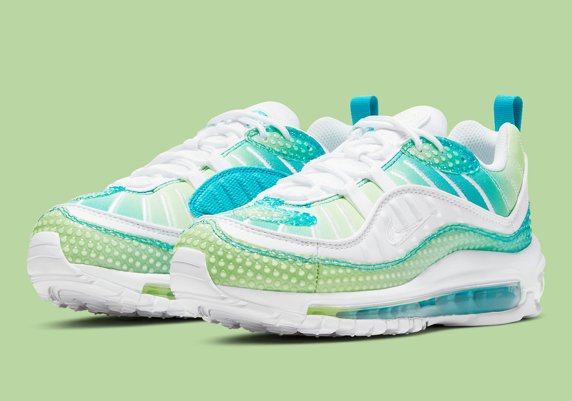 The Bubble-Wrapped Nike Air Max 98 Pops In Aqua And Volt