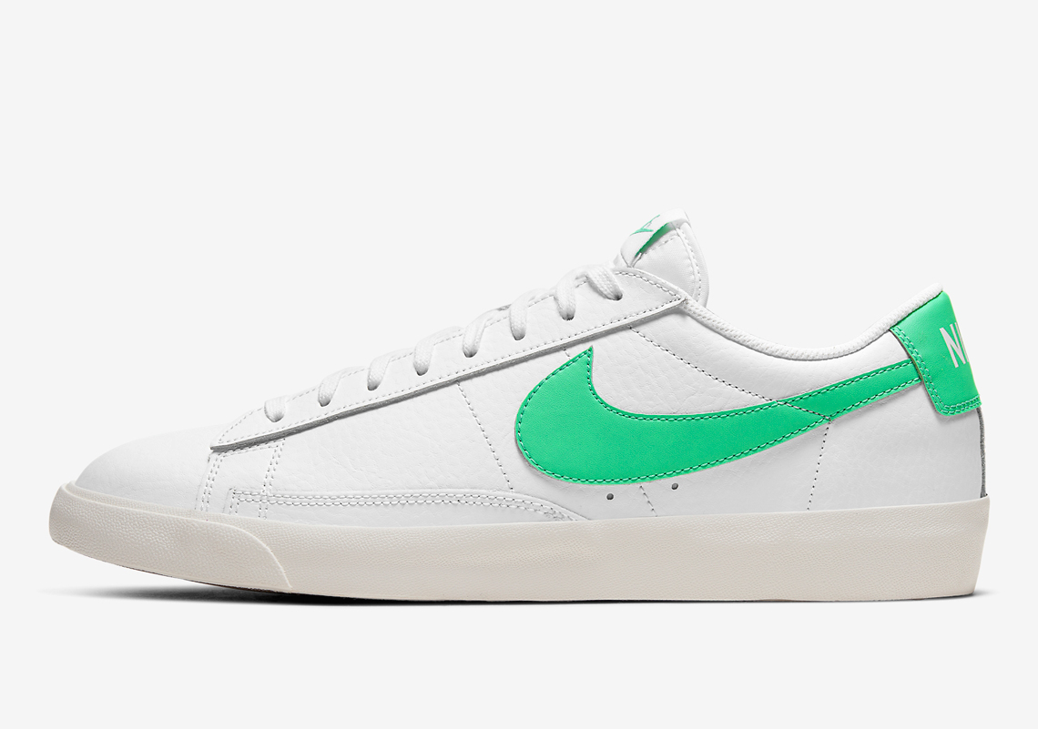 A Green Spark Secondary Unit Is Added To The Nike Blazer Low Leather