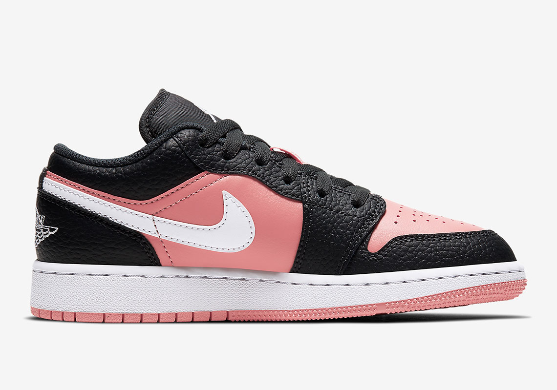 Air Jordan 1 Low Gs Pink Quartz Black 554723 016 2