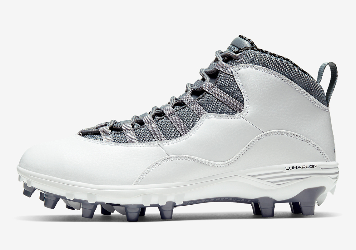 Air Jordan 10 Cleats White Grey Cq2073 101