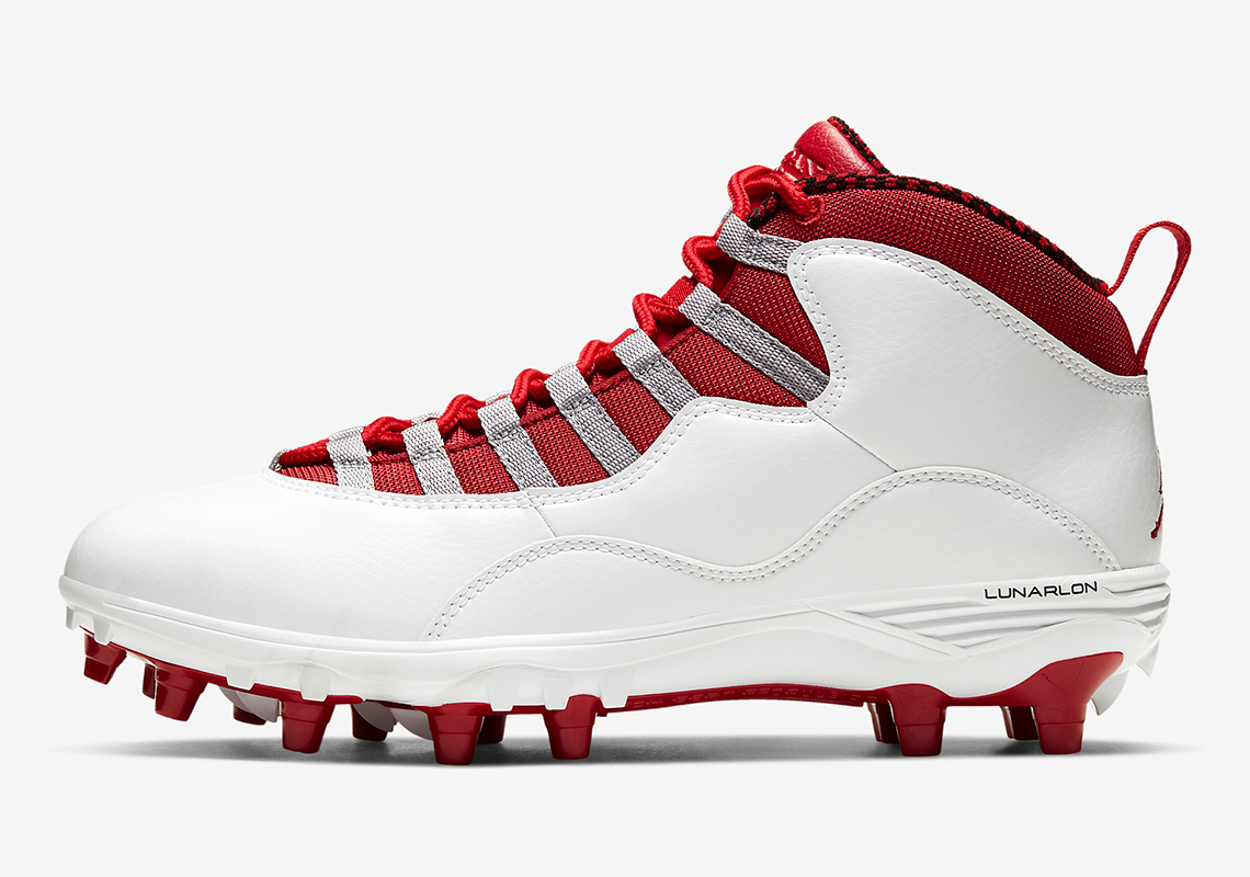 Air Jordan 10 Cleats White Red Cq2073 106