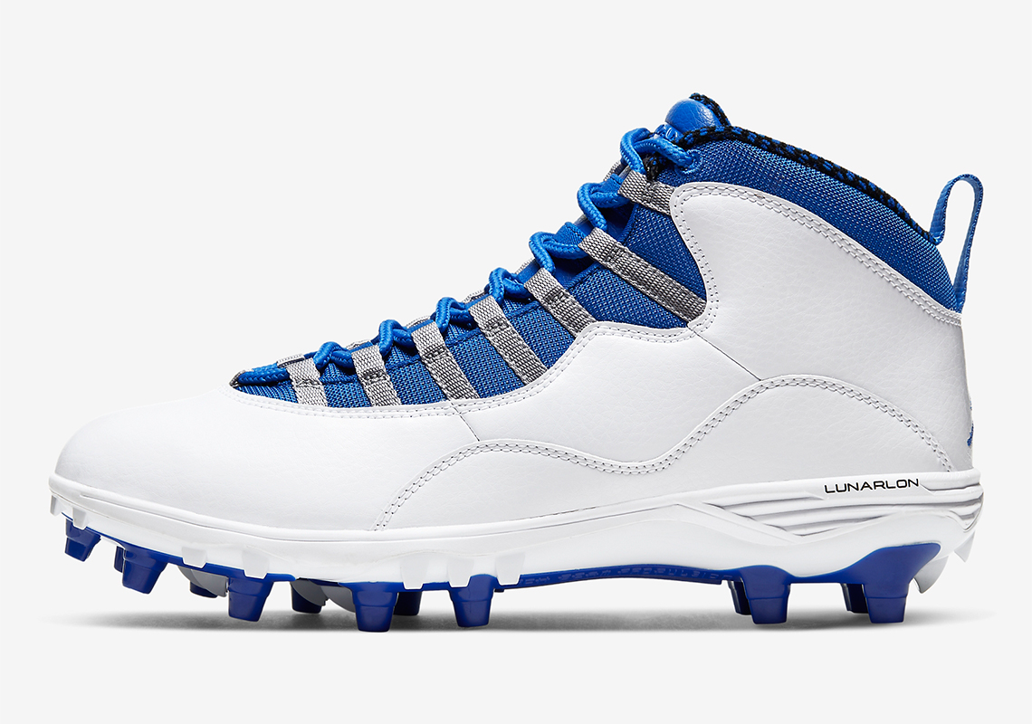 Air Jordan 10 Cleats White Royal Blue Cq2073 104