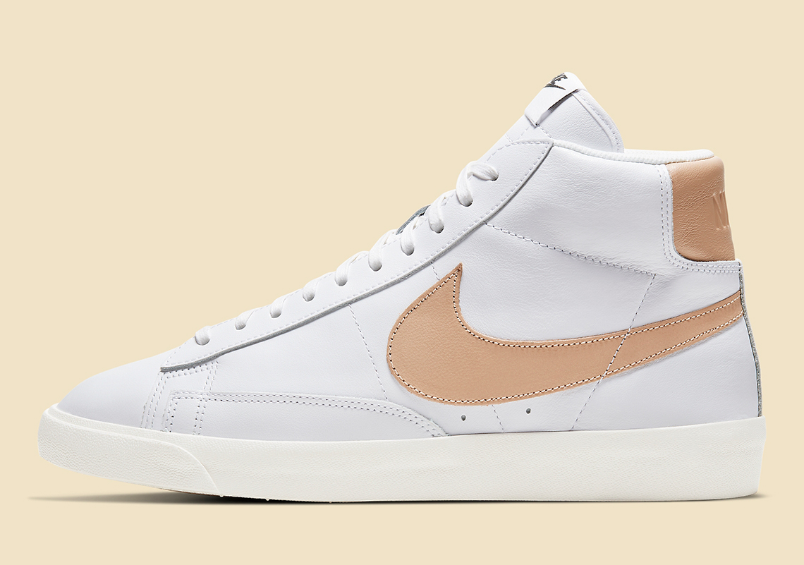 Soft Patina Leather Appears On This Lux Nike Blazer Mid