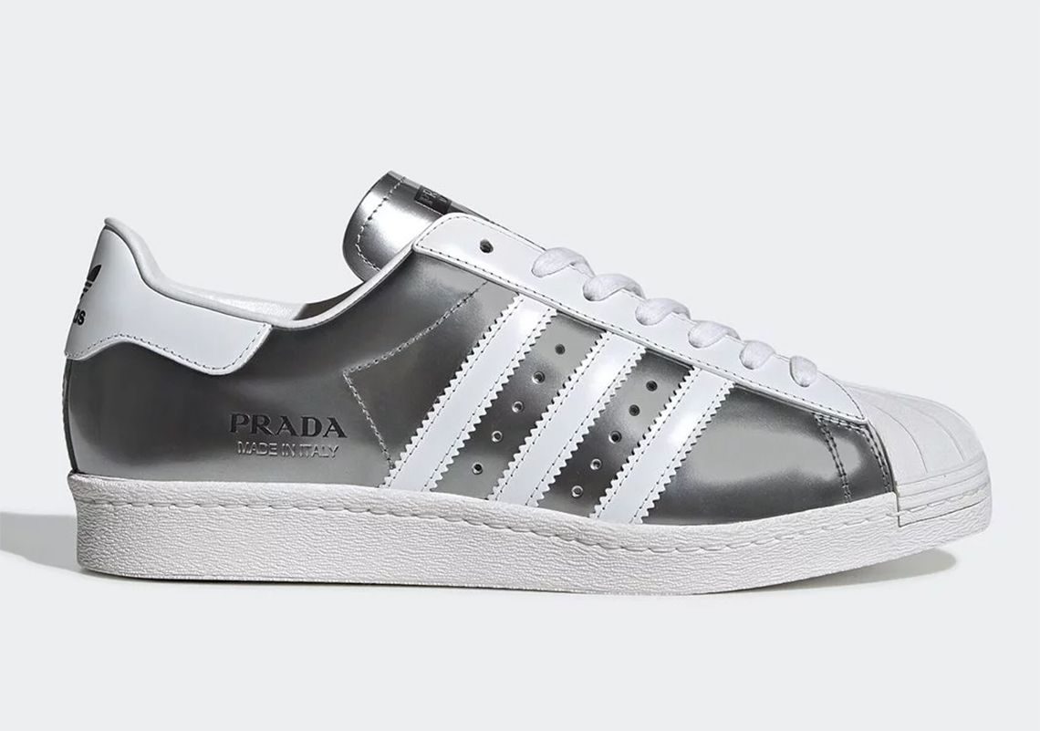 Another Prada x adidas Superstar Surfaces In "Metallic Silver"