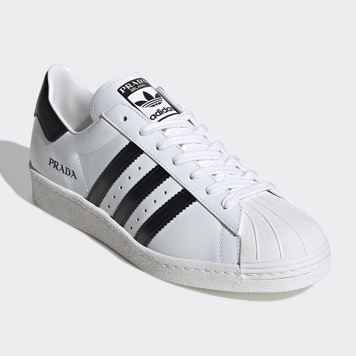 Prada Adidas Superstar White Black Fw6680 1