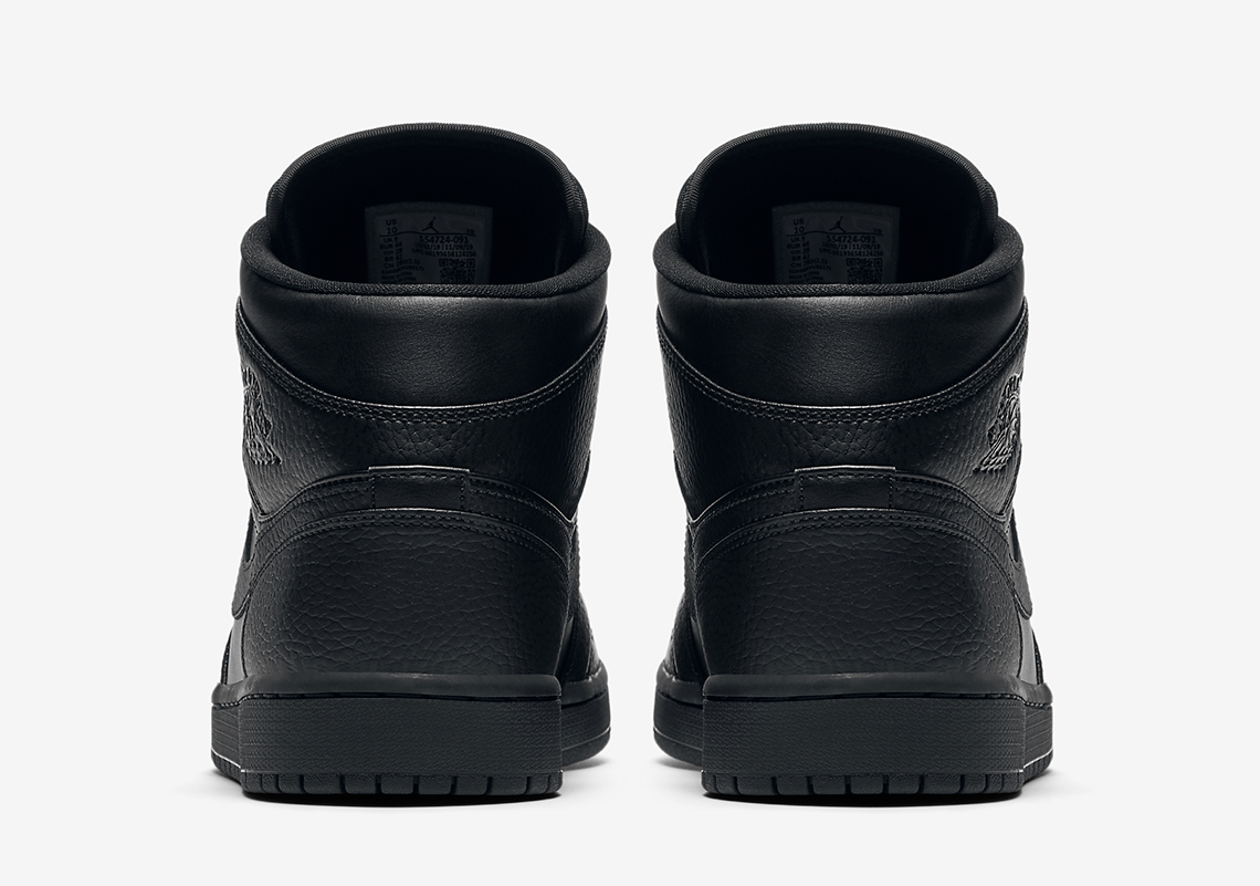 Air Jordan 1 Mid Triple Black 554724 091 Release Info 2