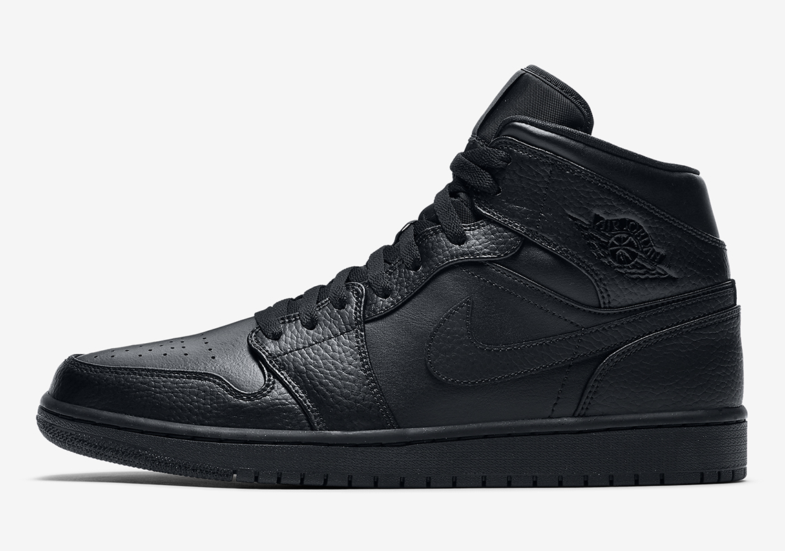 Air Jordan 1 Mid Triple Black 554724 091 Release Info 3