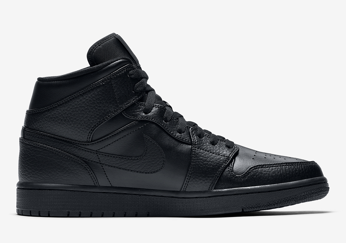 Air Jordan 1 Mid Triple Black 554724 091 Release Info 5