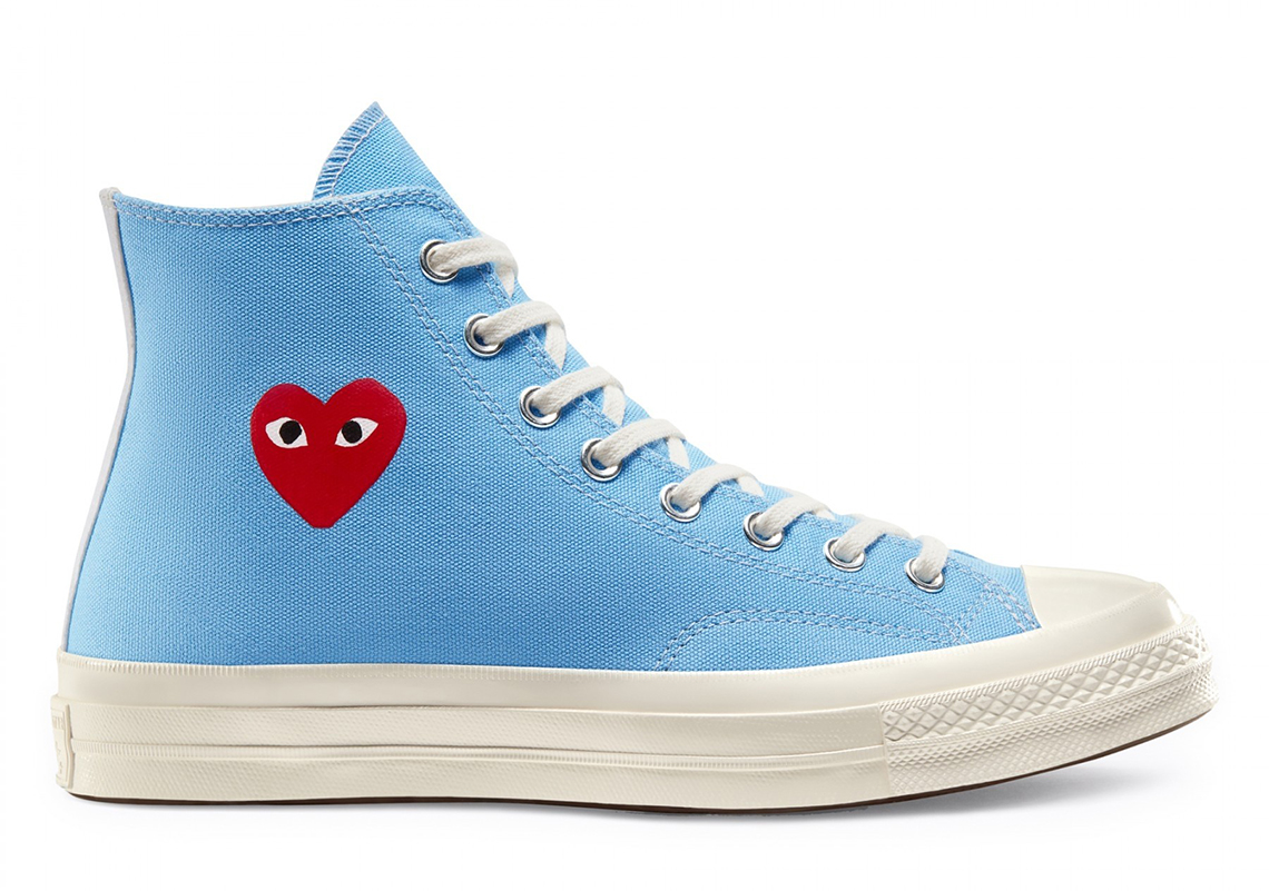 Cdg Play Converse Chuck 70 High Blue 1