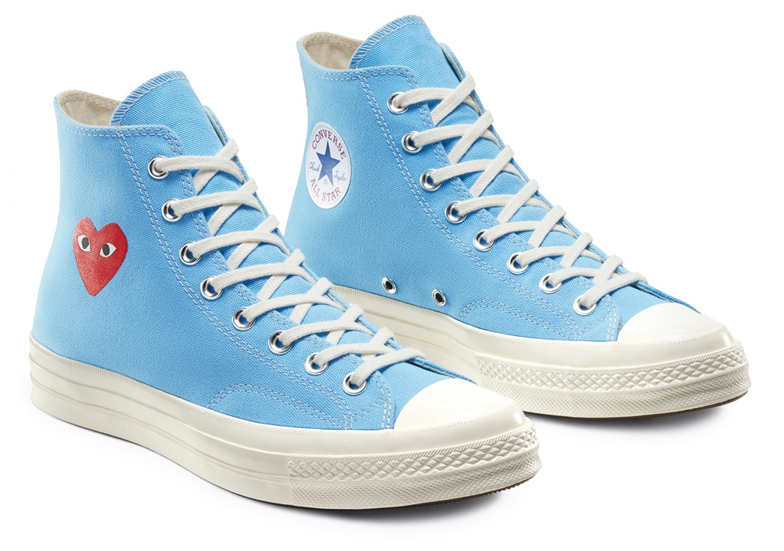 Cdg Play Converse Chuck 70 High Blue 2