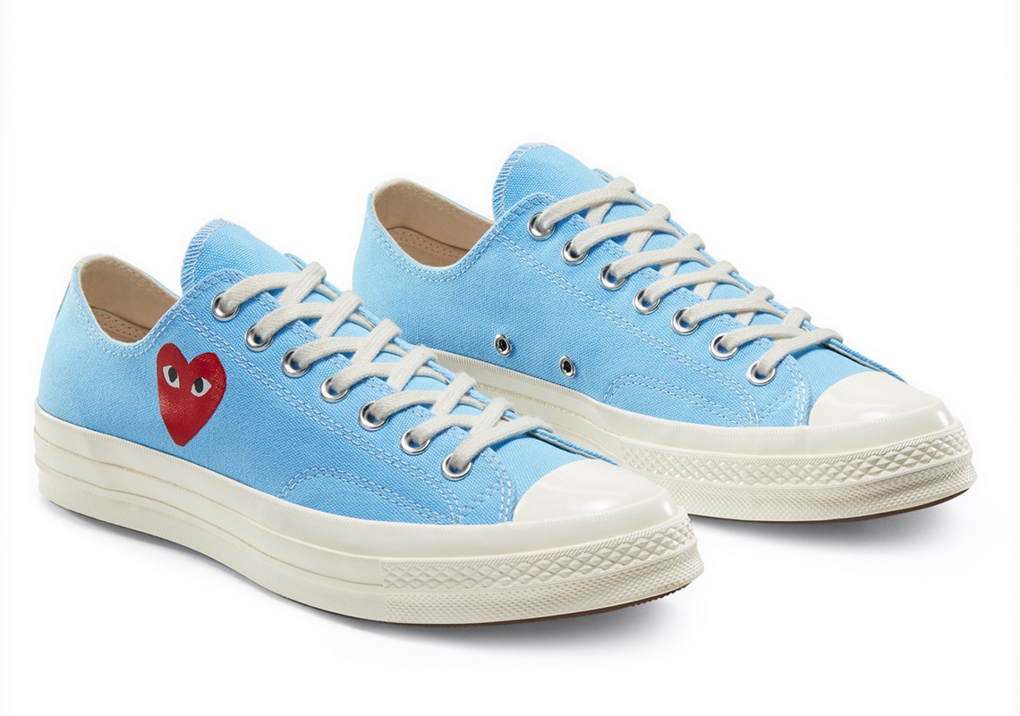 Cdg Play Converse Chuck 70 Low Blue 2