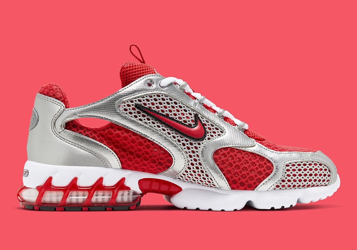 Nike Spiridon Caged Silver Red Cj1288 600 4