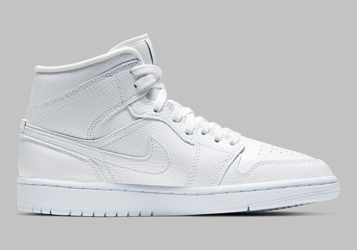 Air Jordan 1 Mid White Snakeskin Bq6472 110 3