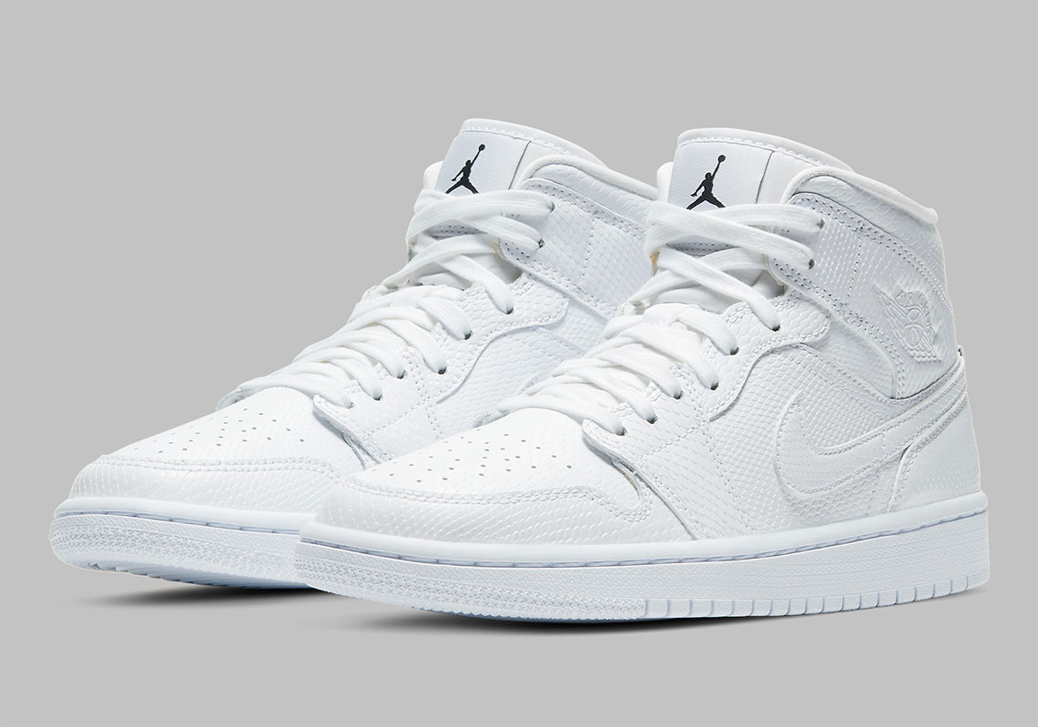 Air Jordan 1 Mid White Snakeskin Bq6472 110 4