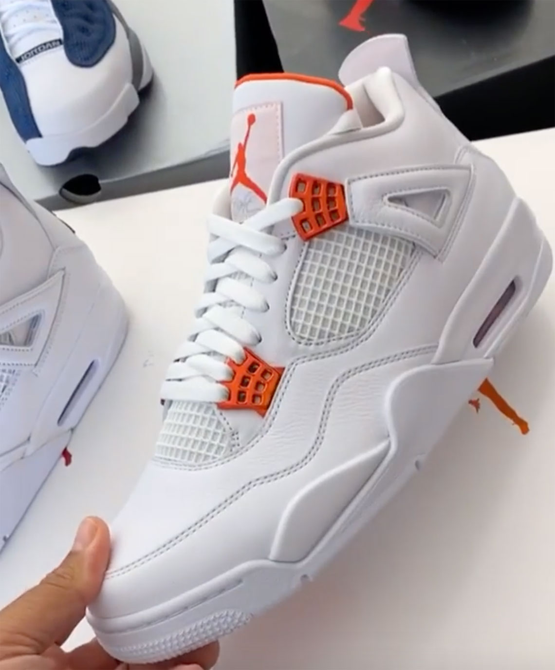 Air Jordan 4 White Metallic Orange