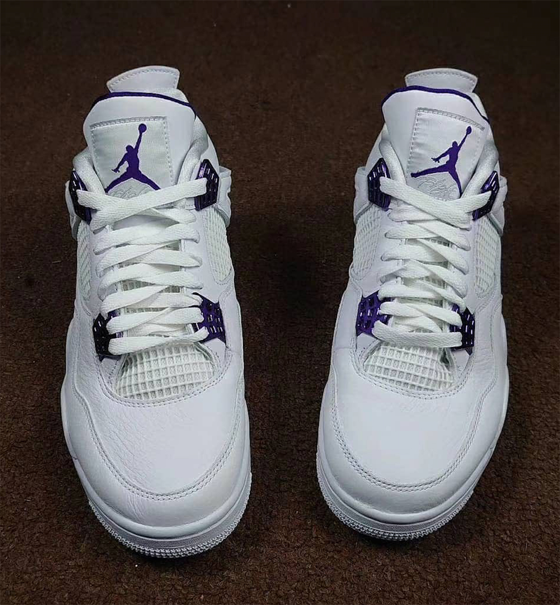 Air Jordan 4 White Metallic Silver Court Purple Ct8527 115 2