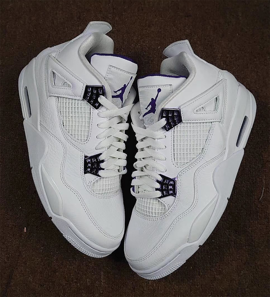 Air Jordan 4 White Metallic Silver Court Purple Ct8527 115 5