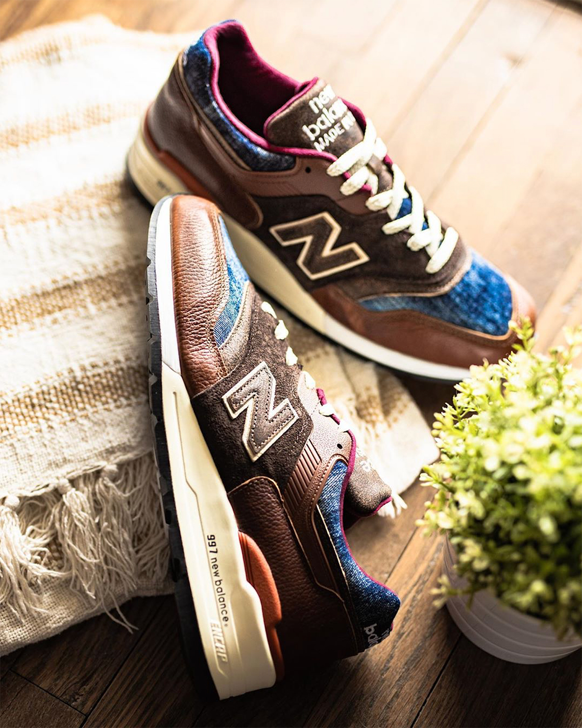 New Balance 997 Brown Leather Denim 3