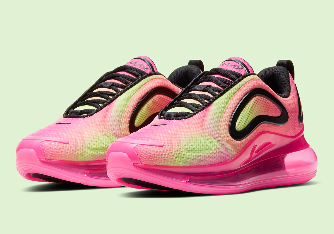 The Nike Air Max 720 Sprays On Pink And Neon Green